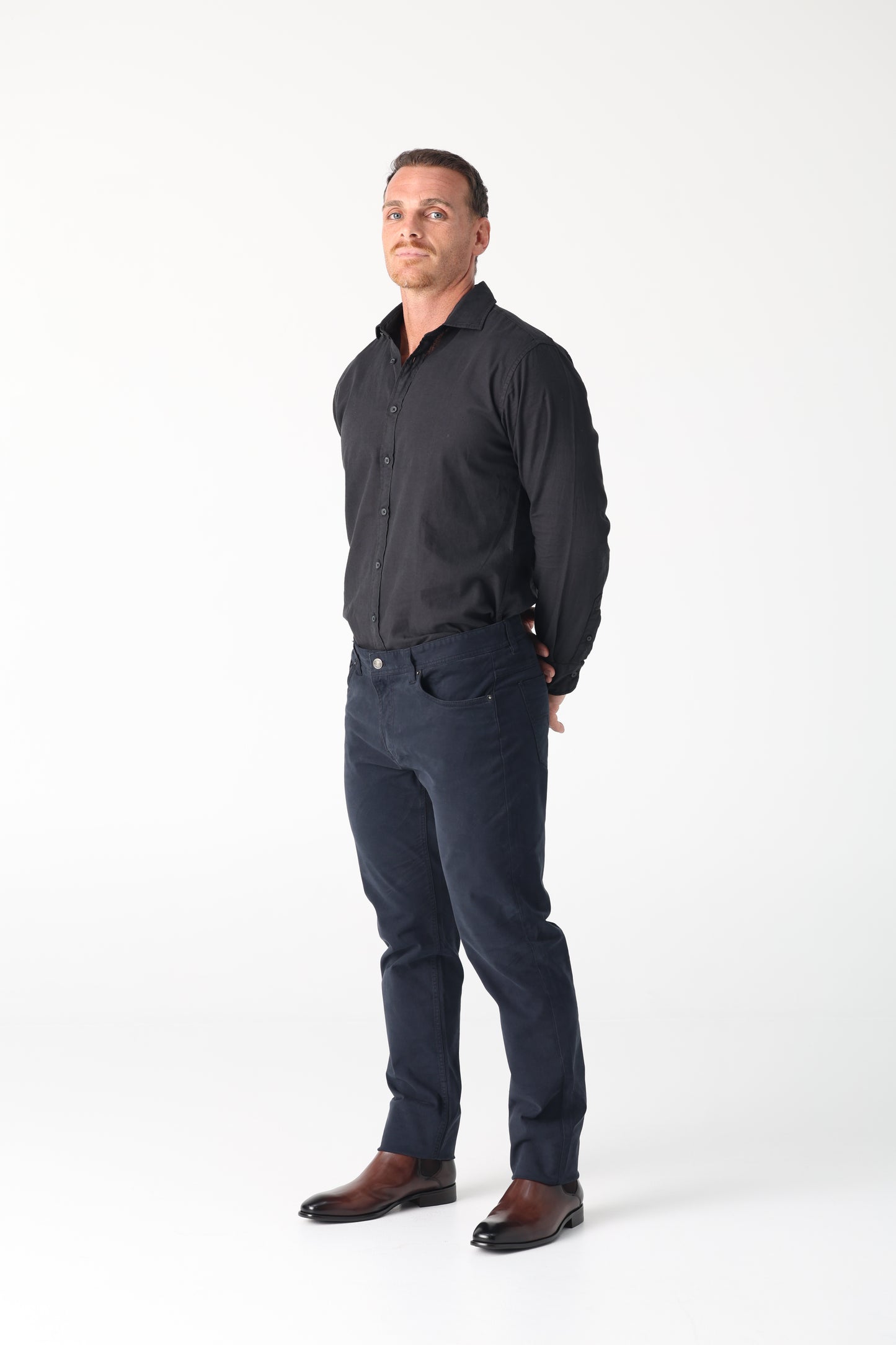 The Daniel Hechter Orleans Jeans in Navy. Perfect for work and play. H-XTension stretch for comfort and easy wear. 