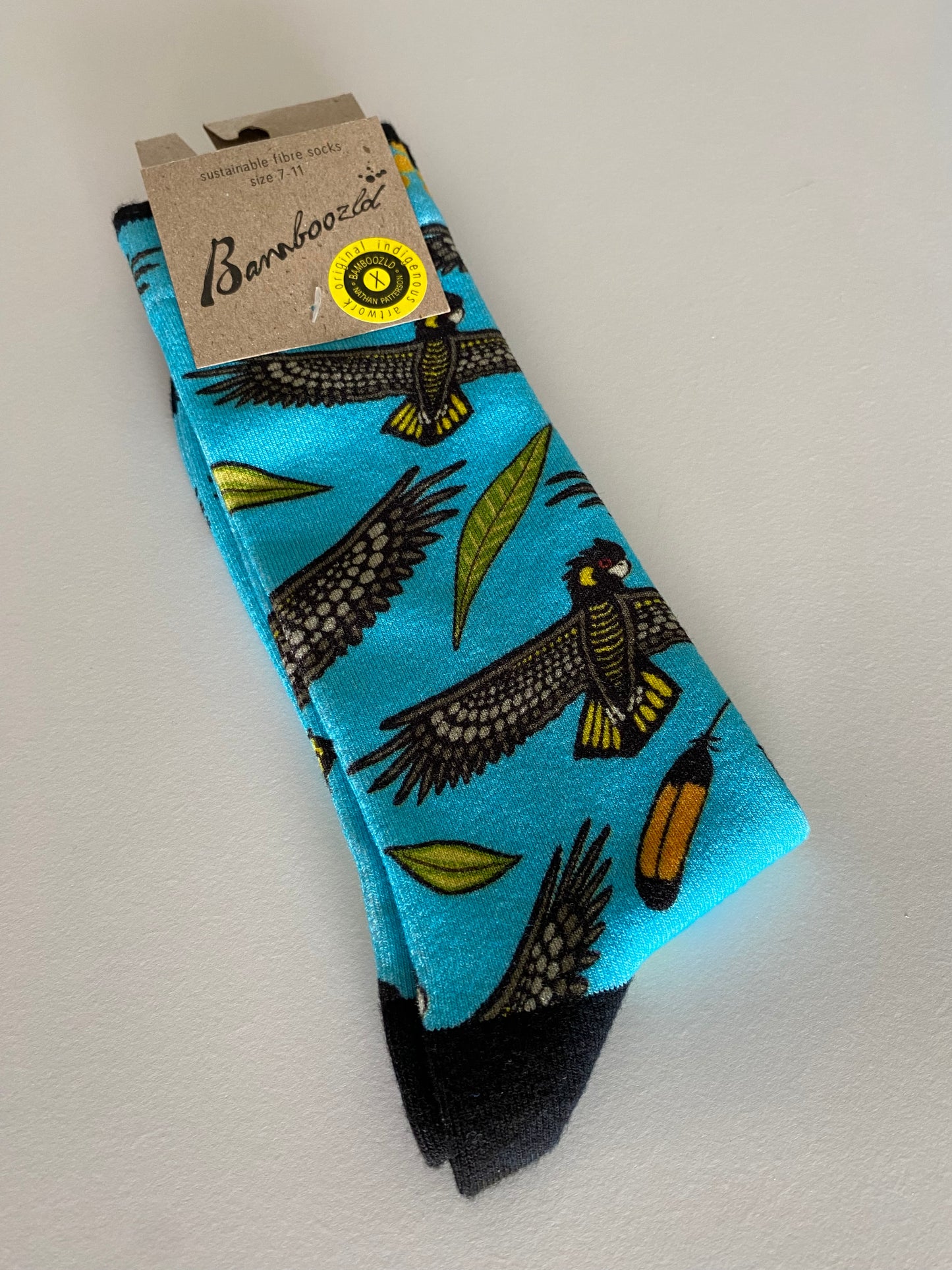 Bamboozld sock with original indigenous artwork.