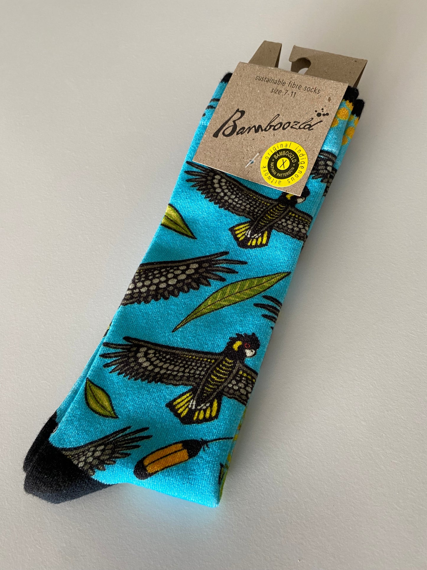 Bamboozld sock with original indigenous artwork brought to you by kenny k.