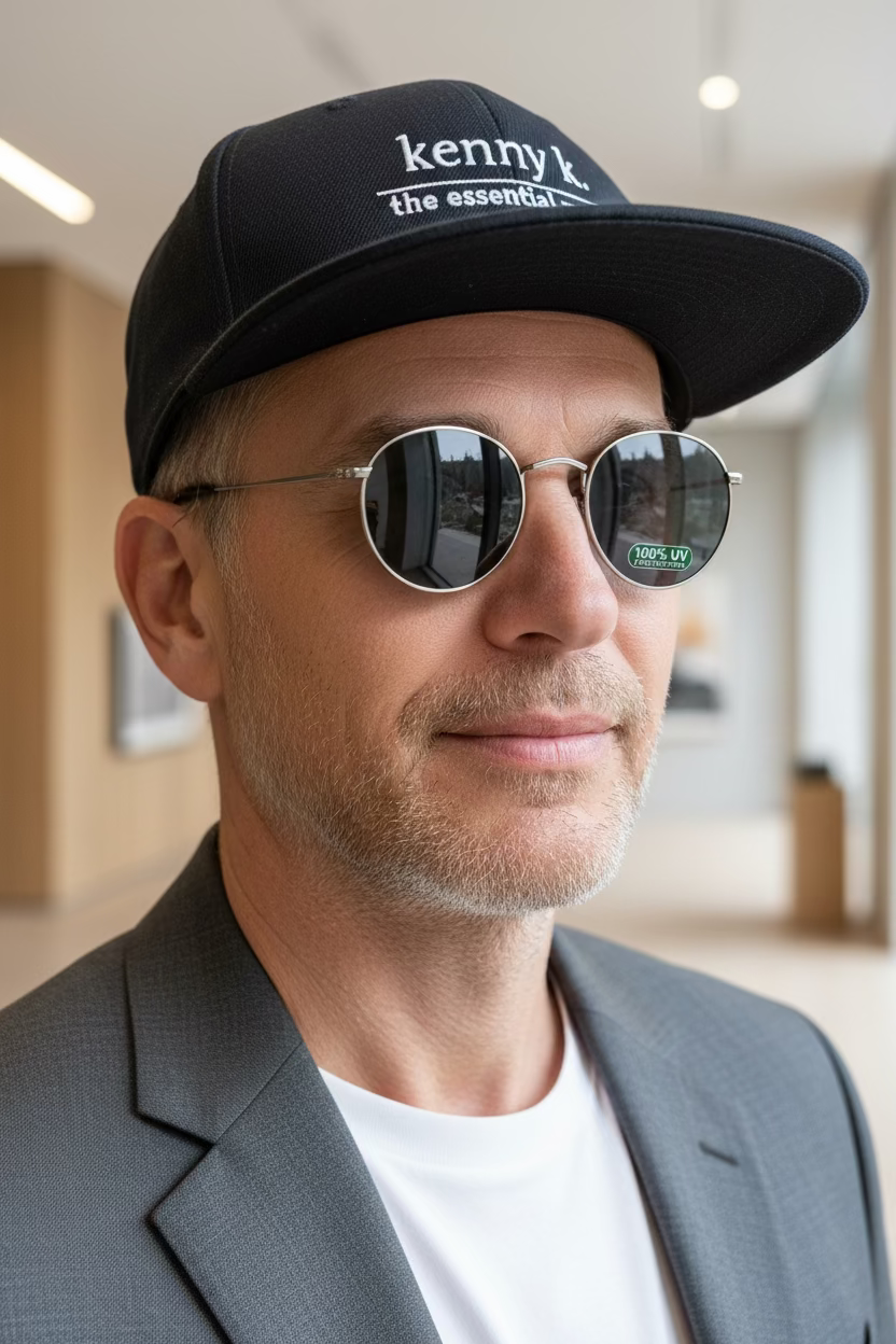 John Lennon Style. Silver and Round, 100% UV protection.