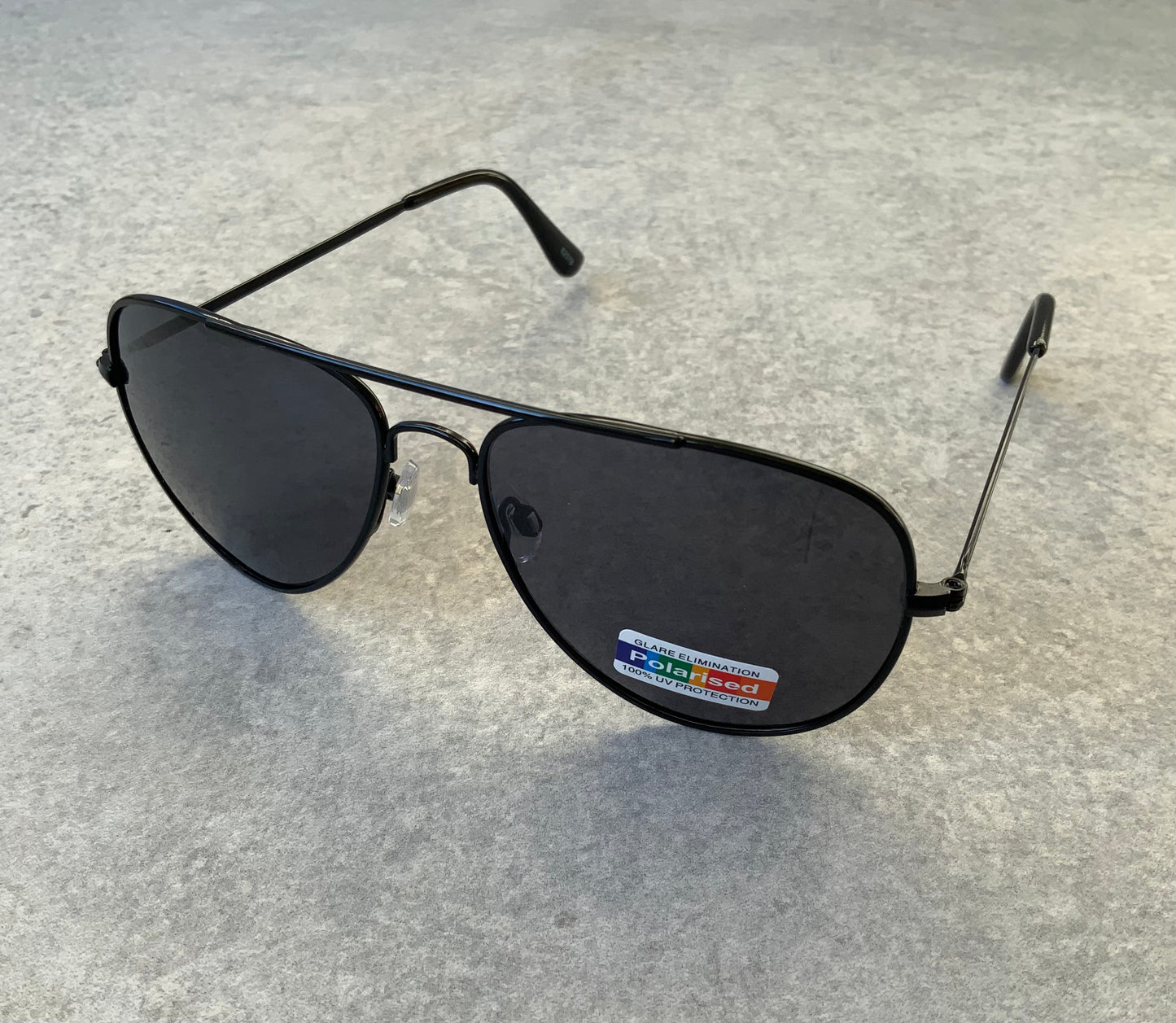 Aviator Style. Black, Polarized.
