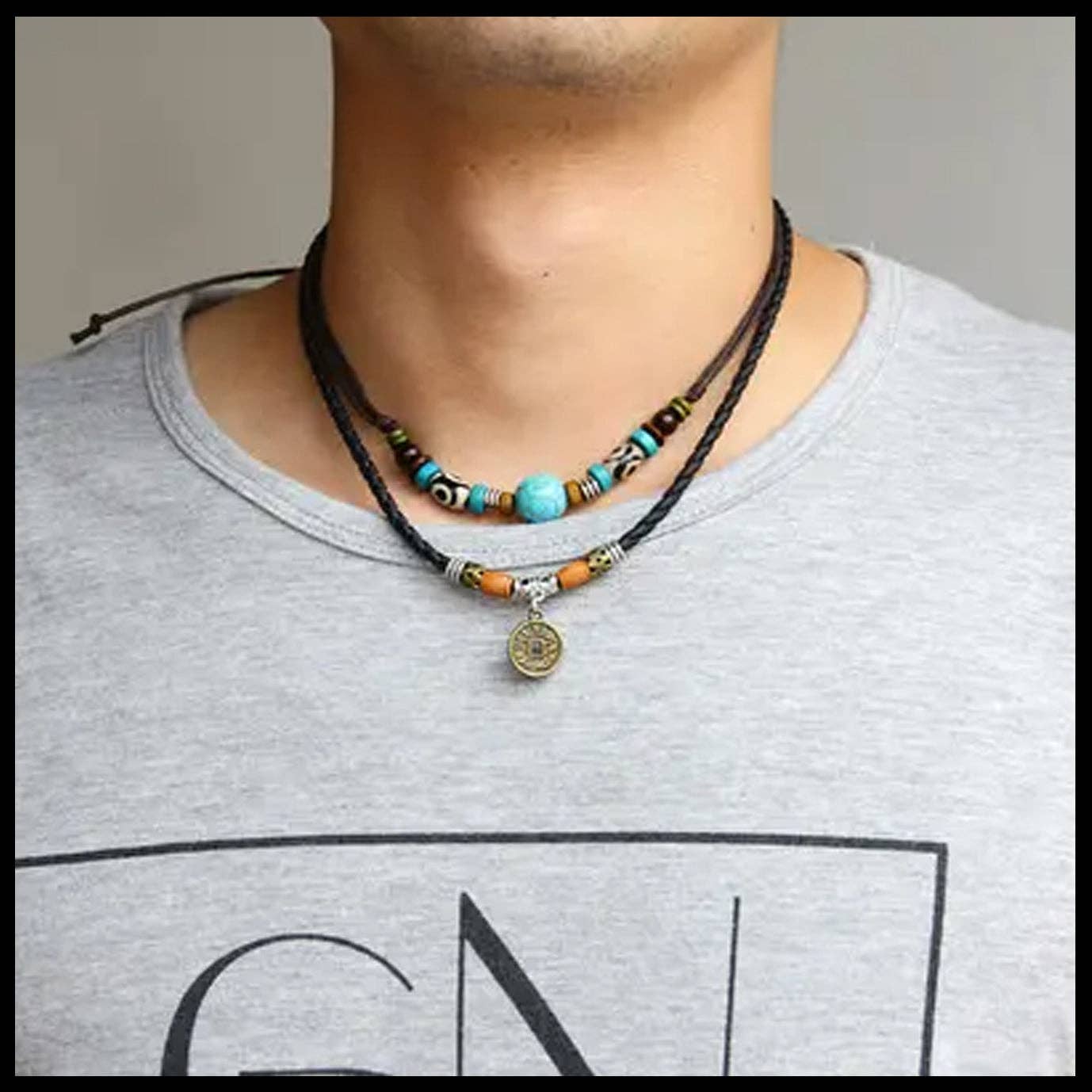 Crafted with premium leather and adorned with carefully selected beads, the Beecham Necklace brought to you by kenny k. embodies coastal elegance. This versatile accessory effortlessly elevates casual outfits with its relaxed, beachy aesthetic while maintaining a sophisticated edge. Perfect for layering or wearing as a statement piece for your sun-soaked adventures.&nbsp;