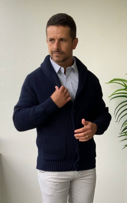 Stay warm this winter in the stylish Ribbed Knit Cardigan by Daniel Hechter, crafted from 100% cotton. &nbsp;Designed to provide both comfort and style, makes it a great addition to any wardrobe and can be paired with various outfits.
