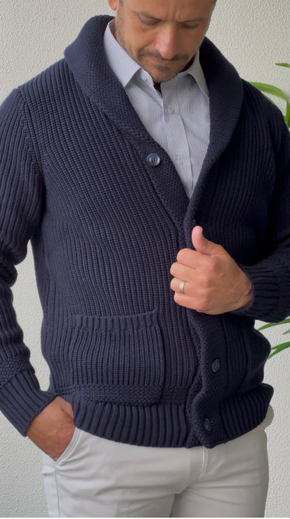 Stay warm this winter in the stylish Ribbed Knit Cardigan by Daniel Hechter, crafted from 100% cotton. &nbsp;Designed to provide both comfort and style, makes it a great addition to any wardrobe and can be paired with various outfits.
