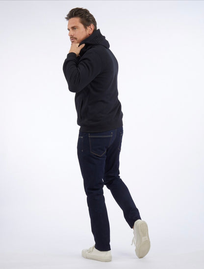 Upgrade your off-duty wardrobe with this premium zip front hoody by Daniel Hechter. Designed for comfort &nbsp;and versatility, it’s crafted from a soft cotton blend fabric with a brushed interior that feels smooth against the skin. Pair with our matching track pants for a coordinated look.

Full length zip front with branded metal puller for easy layering
Drawstring hood with tonal cords and metal tips for a refined finish
Subtle Daniel Hechter logo detail on the chest
Ribbed cuffs and hem for shape retent