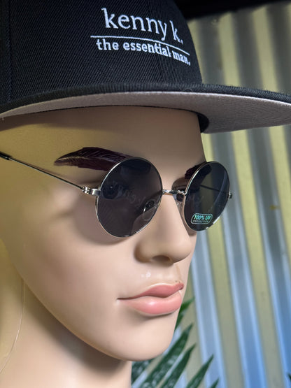 John Lennon Style. Silver and Round, 100% UV protection.
