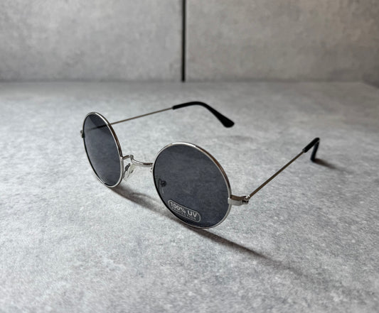 John Lennon Style. Silver and Round, 100% UV protection.