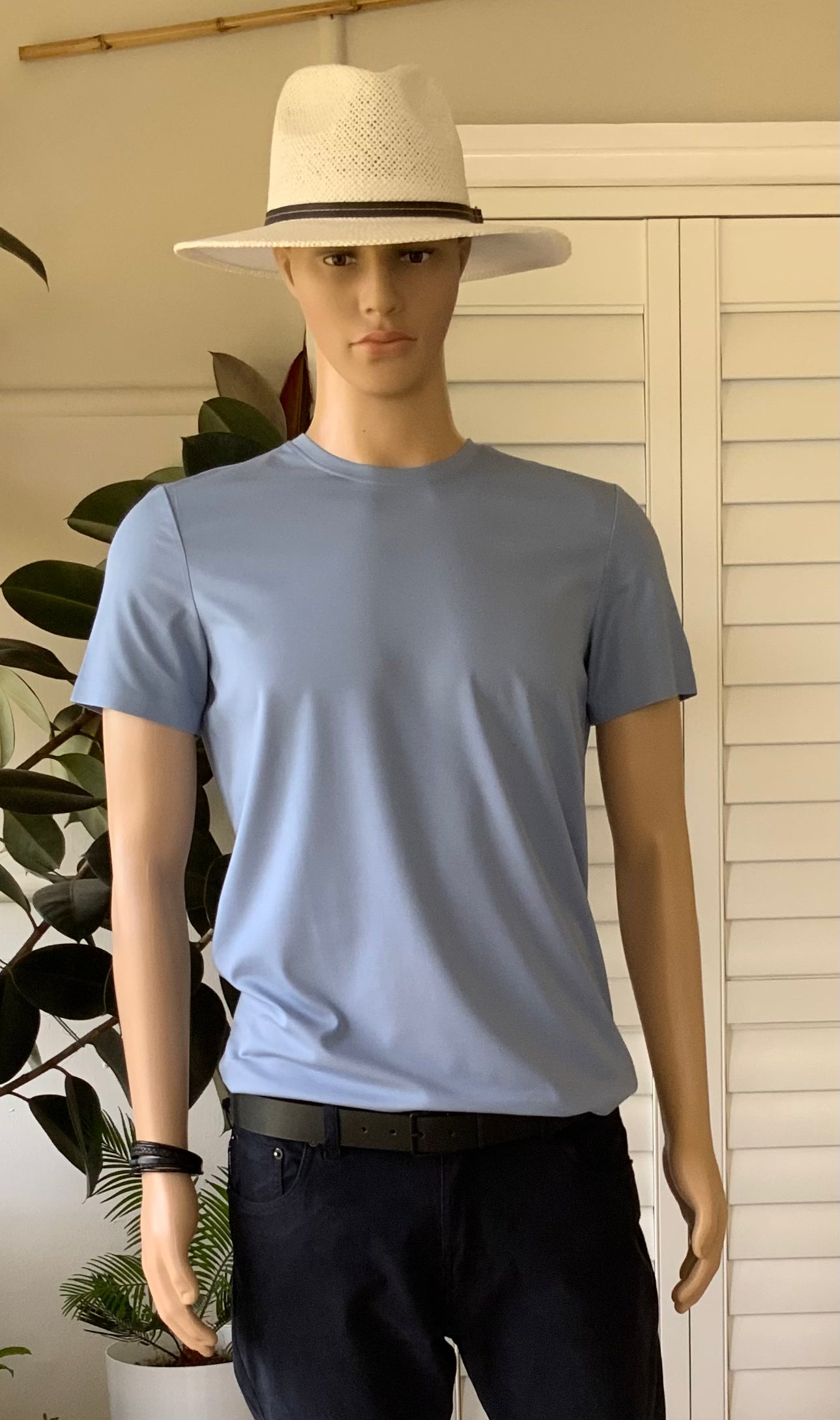 Cool Touch Stretch T Shirt in Light Blue