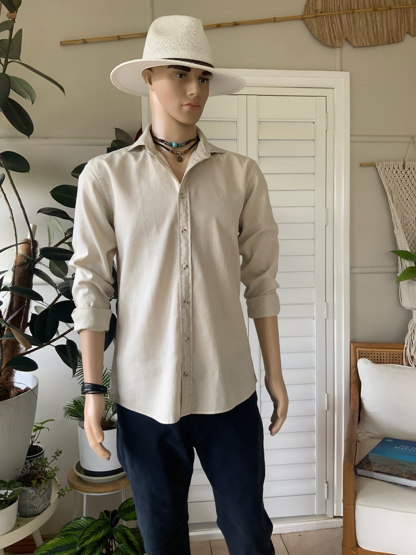 The Daniel Hechter Linen Blend Shirt in Oatmeal