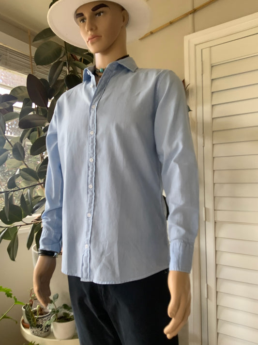 The Daniel Hechter Linen Blend Shirt in Light Blue
