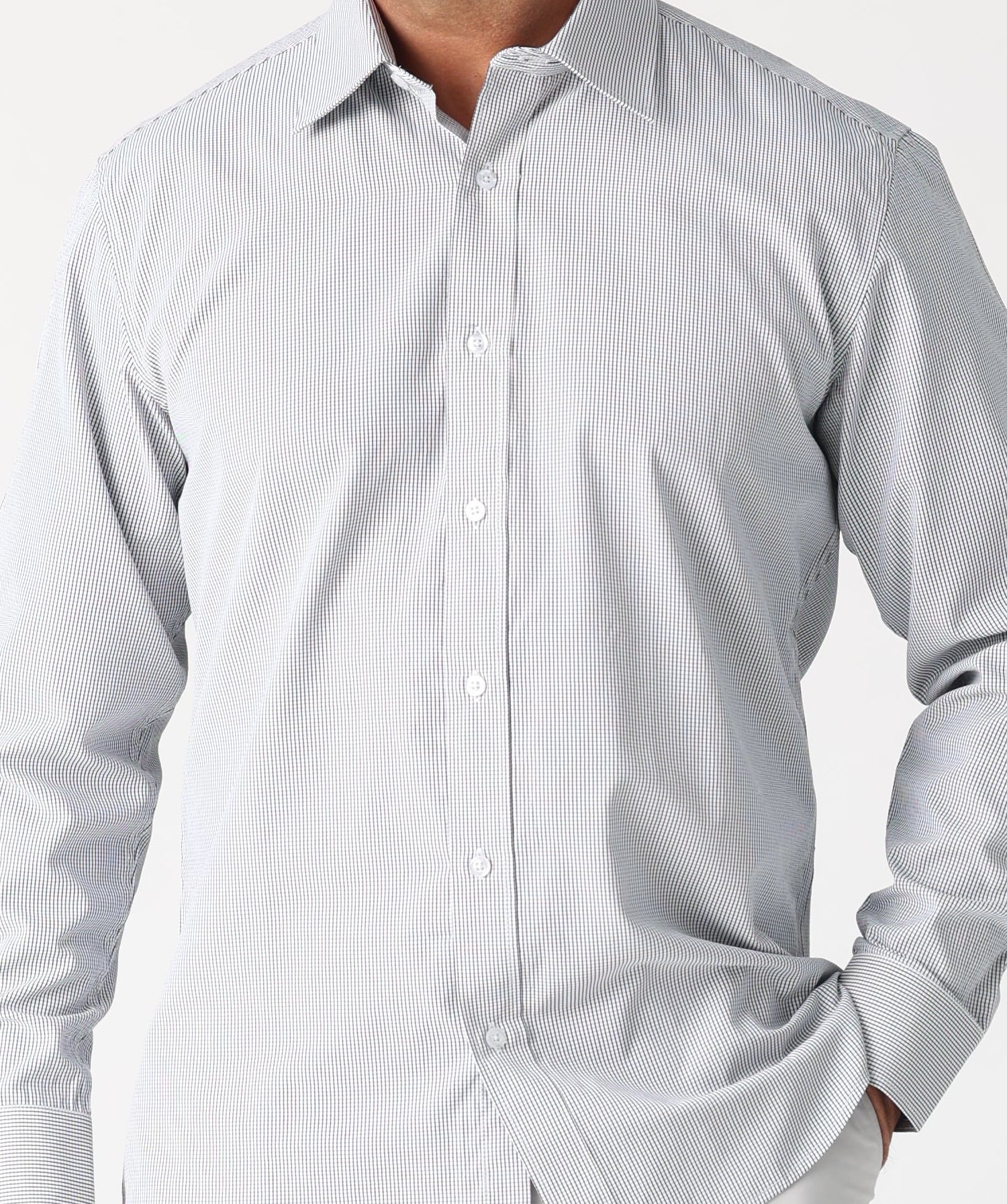 Classic style meets modern tailoring with Liberty black and white check business shirt. Designed for versatility and comfort, this shirt features a crisp check pattern that transitions effortlessly form the boardroom to after hours. Crafted from a breathable cotton/polyester blend, it delivers all day wearability with a polished, professional finish. The structured collar and button up design make it ideal for pairing with tailored trousers, chinos or layered under a blazer.

Black and White check pattern f