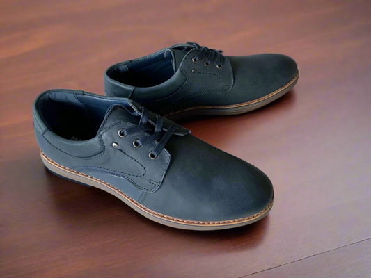 Crafted with a premium polished leather upper, this lace up dress shoe features a sleek almond toe, clean stitching detail and a slim, refined silhouette for a sophisticated finish. The cushioned inner sole delivers comfort from day to night, while the durable rubber outsole provides grip and stability with every step.