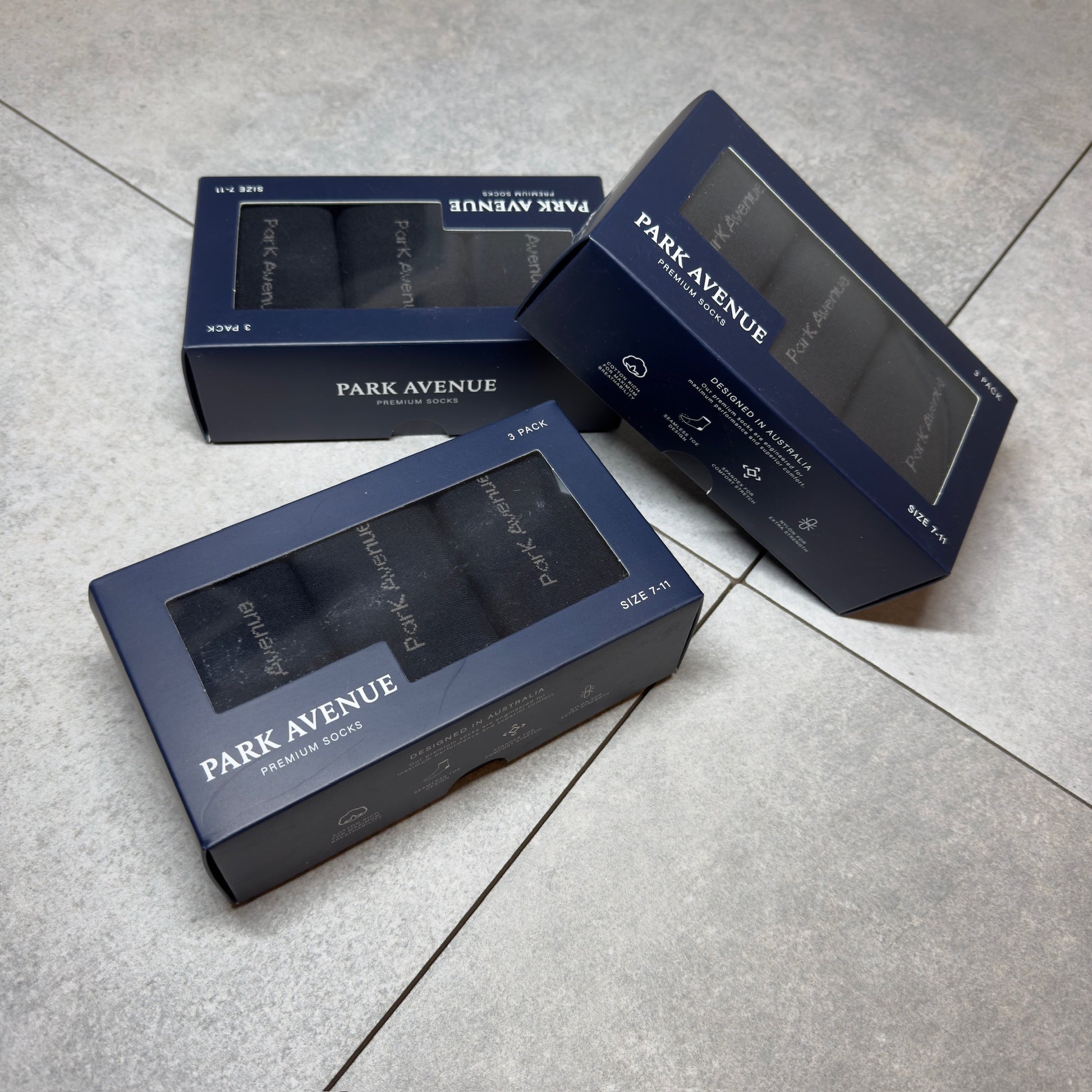 
Step into refined comfort with Park Avenue premium socks, tailored for the modern man who values quality, durability and understated style. Whether worn with business attire or casual wear, these men’s dress socks deliver a polished finish and exceptional performance. Choose a single pair for a wardrobe staple or go for the three-pair set for a practical and elegant gift-ready box.

75% cotton, 22% nylon, 3% elastane
Seamless toe construction for a smooth feel inside shoes
Reinforced heel and toe to ensure