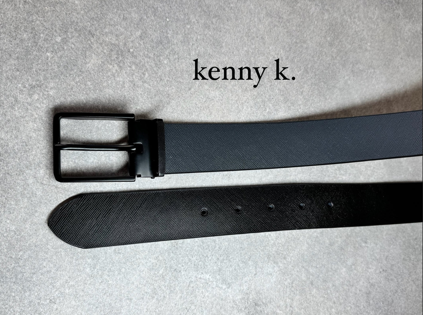 Complete your outfit with this must-have Parker Avenue men’s reversible leather belt, brought to you by kennyk. The perfect blend of style, function and versatility. Crafted from durable synthetic leather with a polished finish this two-in-one dress belt adds a sophisticated touch to any look.

Sleek rotating buckle for easy colour change from black to brown or black to grey to match your shoes
Stylish and durable synthetic leather construction
Classic polished metal hardware