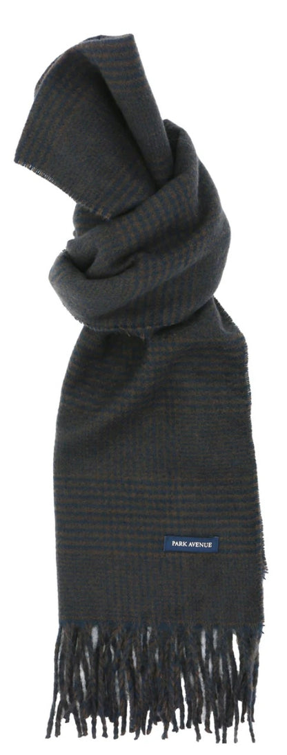 Elevate your style with Park Avenue Scarves brought to you by kenny k. These stylish scarves are made from 100% recycled polyester, keeping you warm and environmentally conscious. Featuring a classy fringe and a generous 180cm length, they are the perfect addition to any outfit. Stay fashionably cosy and eco-friendly with Park Avenue Scarves.